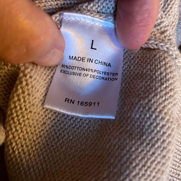 Grace+Karma size L loose fit fringe tan sweater - Picture 5 of 5